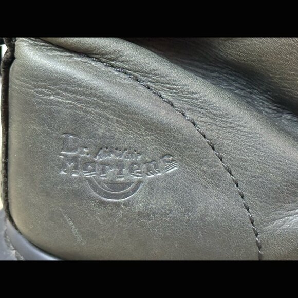 Dr Martens 90s Rustic Black Airwair Combat Boots Plaid Fold Over Motorcycle 8.5 - Picture 5 of 10